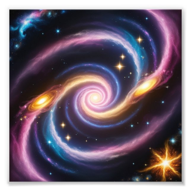 Foto av stjärnor och galaxer av olika färg (Framsidan)