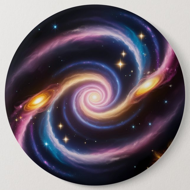 Foto av stjärnor och galaxer av olika färg knapp (Framsida)