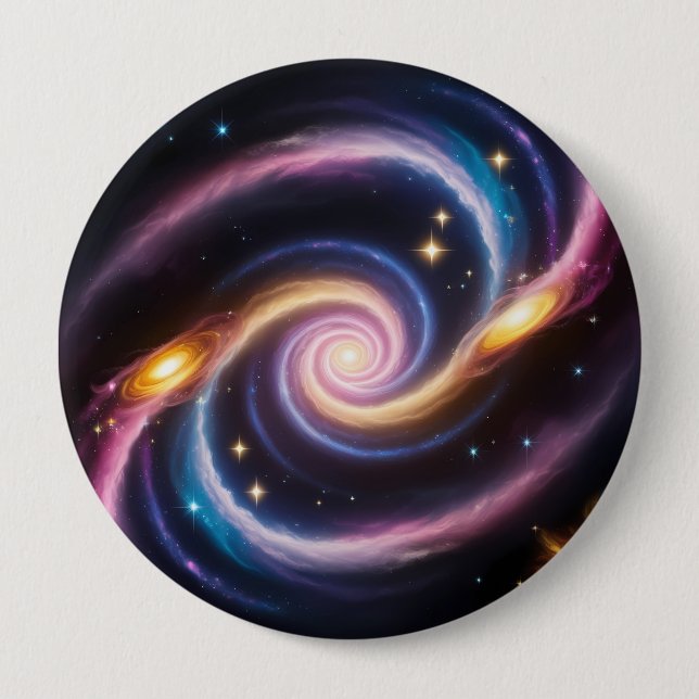 Foto av stjärnor och galaxer av olika färg knapp (Framsida)