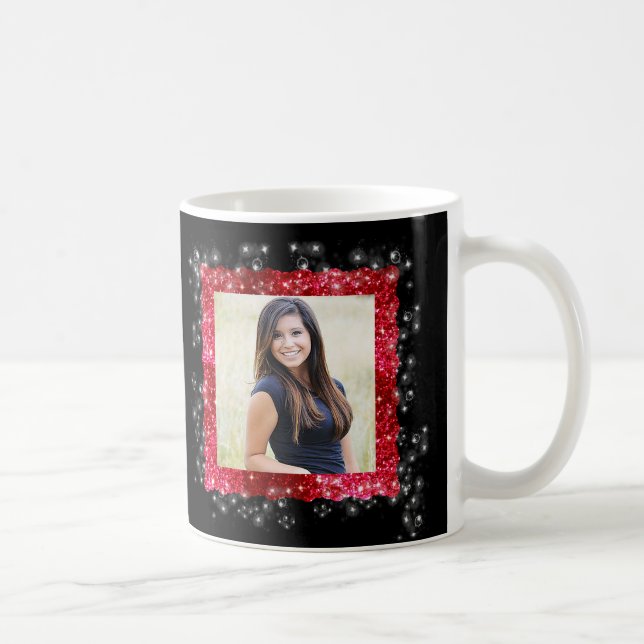 Foto av Studenten Red Glitter Gnistra Ram Kaffemugg (Höger)