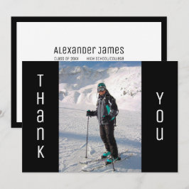 Foto av Studenten Tack Bold Black & White Grad Gra Meddelande