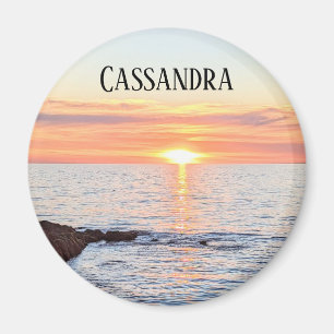 Foto av Sunset Namn bricka Magnet