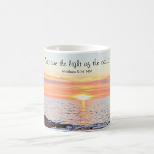 Foto av Sunset på Ocean Bible Verse Kaffemugg