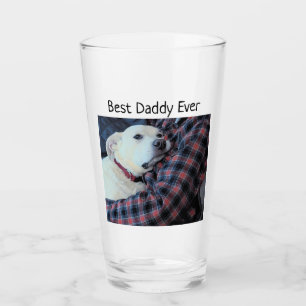 Foto av Sweet White Hund med pappa Fars dag Glaskopp