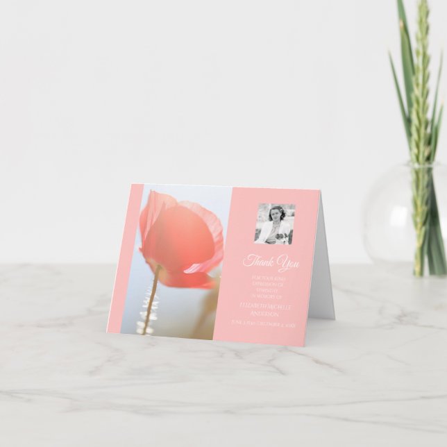 Foto av Sympathy Tack Elegant Red Poppy Kort (Framsida)