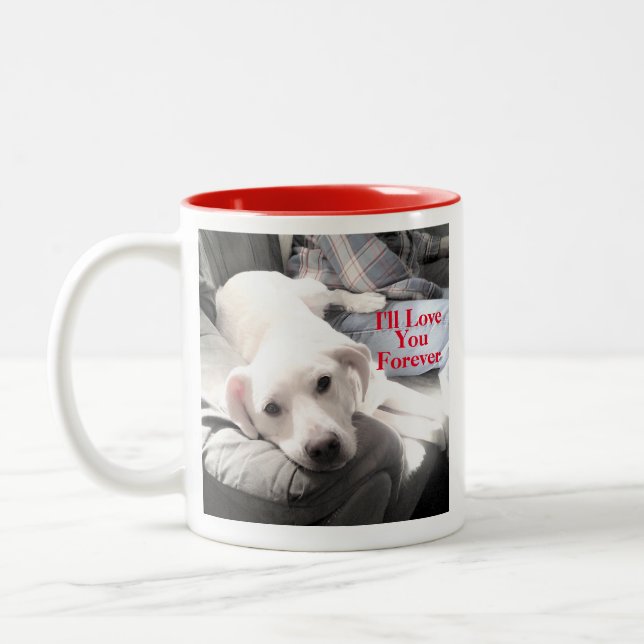 Foto av Toppen Cute Puppy Hund Red Två-Tonad Mugg (Vänster)