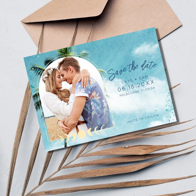 Foto av Tropical Handflatan Beach Wedding Spara Datumet (Skapare uppladdad)