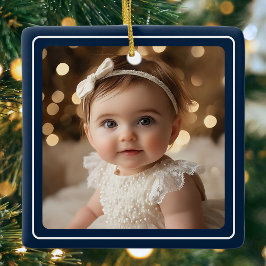 Foto av typen Blue Modern Baby - minimalistiskt He Julgransprydnad Keramik