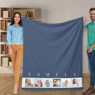 Foto av typen Blue Modern Family 6 Bild Collage Fo Fleecefilt