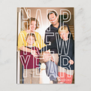 Foto av typen Modern Gott nytt år Chic Typography Helg Vykort