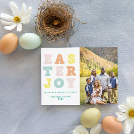 Foto av typografiskt Påsk Joy Modern Pastels Julkort