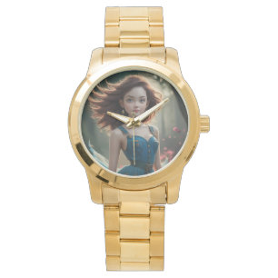 Foto av Unisex överdimensionerad guld-armband Armbandsur