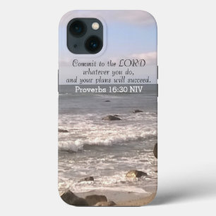 Foto av Vågigt Ocean Shore Proverbs Bible Verse Se