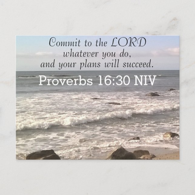 Foto av Vågigt Ocean Shore Proverbs Bible Verse Se Vykort (Framsida)