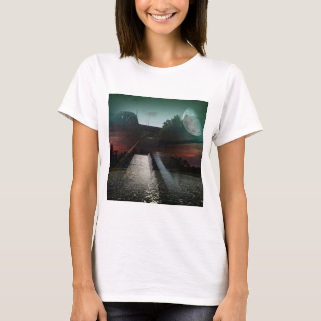 Foto av vatten bridge i måndagsljus t-shirt (Framsida)