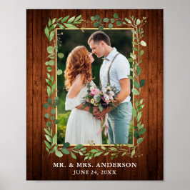 Foto av vattenfärgen Eucalyptus Greenery Wood Guld Poster