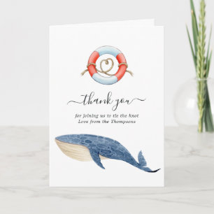 Foto av Whale Nautical Bröllop Tack Kort