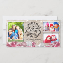 Foto av Wood God jul Gott nytt år Hälsning Julkort