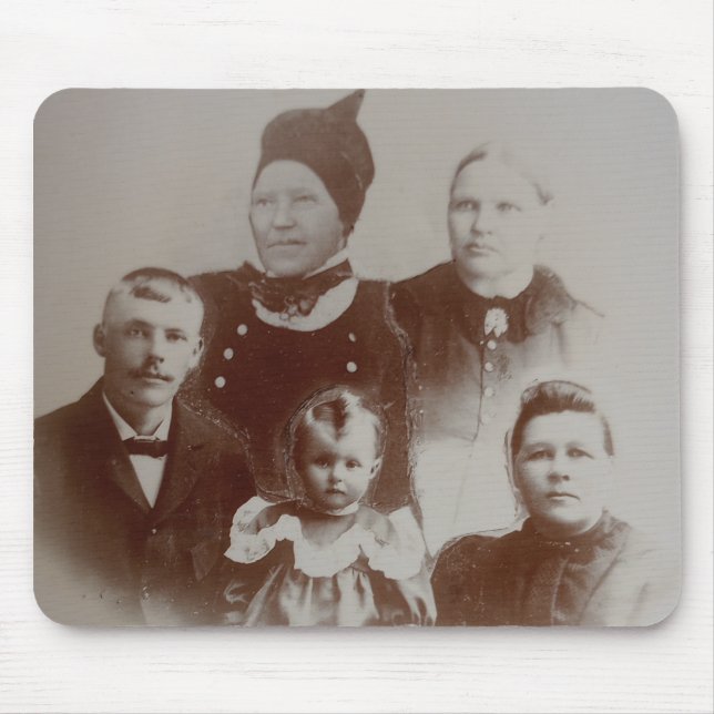 Foto B&W-bild för antikisk familjeramling Musmatta (Framsidan)