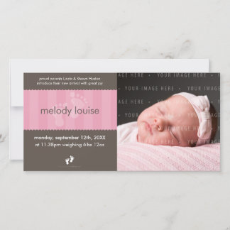 FOTO BABY ANNOUNCEMENT: lycklig fötter 1L Meddelande