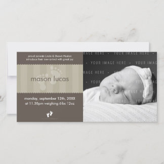 FOTO BABY ANNOUNCEMENT: lycklig fötter 8L Meddelande