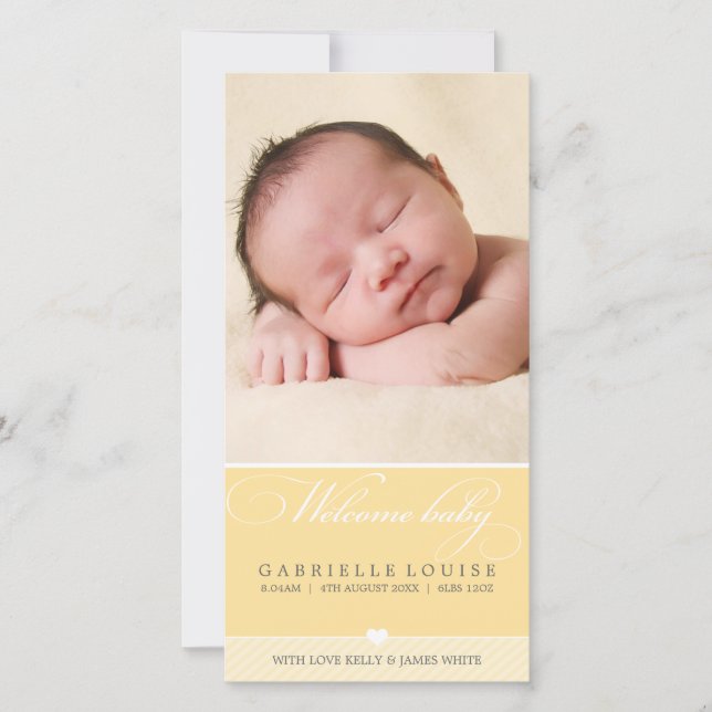 FOTO BABY ANNOUNCEMENT: Underbart typ 2: Meddelande (Framsida)