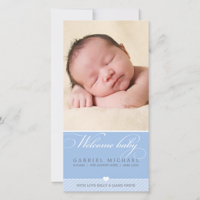 FOTO BABY ANNOUNCEMENT: Underbart typ 5: Meddelande (Framsida)