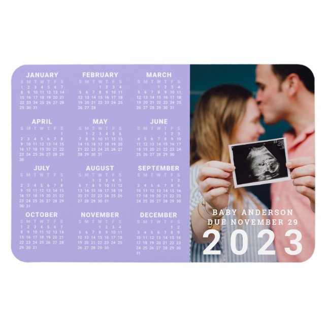 Foto Baby avisering förfaller 2023 års kalender Magnet (Horisontell)