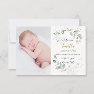 Foto Baby Birth Stats Announcement Tack Kort