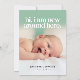 Foto Baby-meddelande eller födelsemeddelande Inbjudningar