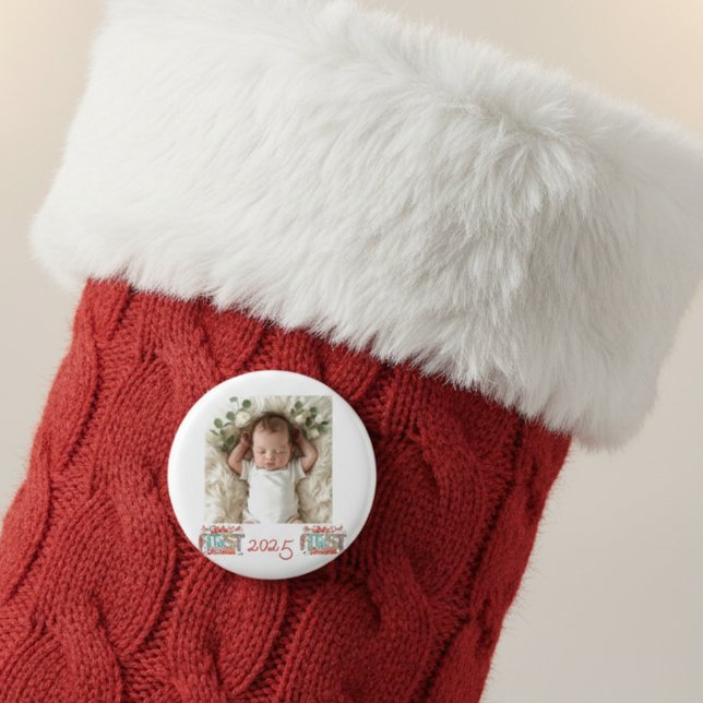 Foto Baby's Första Jul Holiday Personalisera  Magnet (Skapare uppladdad)