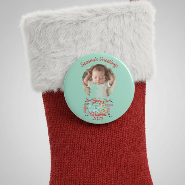Foto BABYS Första Jul Personlig Magnet (Skapare uppladdad)