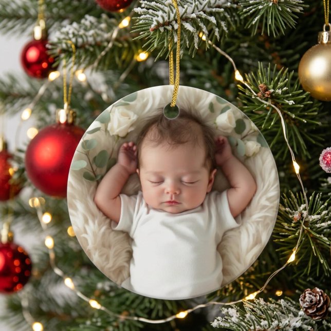 Foto Baby's första julprydnad Julgransprydnad Keramik (Skapare uppladdad)