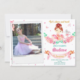 Foto Ballerina födelsedagsinbjudan Ballet inbjudan