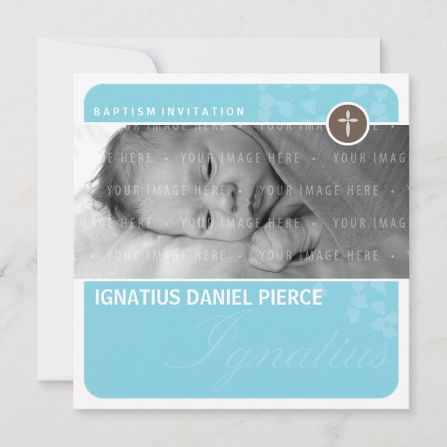 FOTO BAPTISM INVIKATION: hjärtpunkt 7SQ Inbjudningar (Framsida)