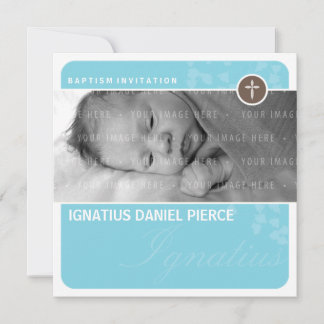 FOTO BAPTISM INVIKATION: hjärtpunkt 7SQ Inbjudningar