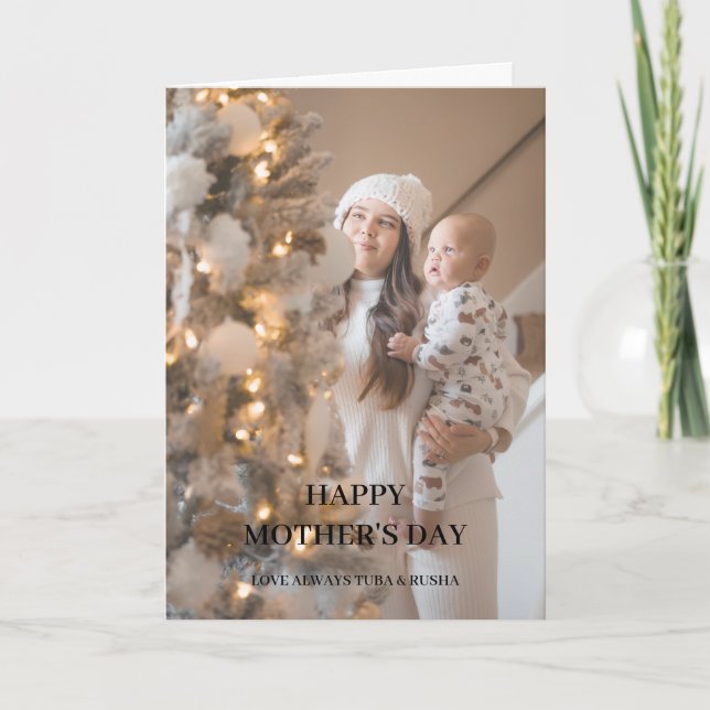 Foto Bästa Mamma Modern Minimalist Mors Dag Kort (Framsida)