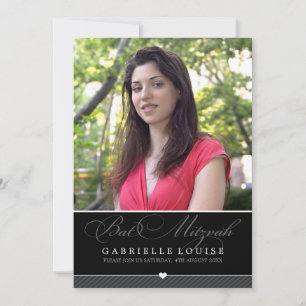 FOTO BAT MITZVAH INBJUDAN: Underbart typ 2 Inbjudningar