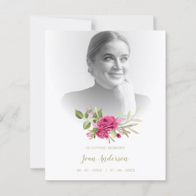 Foto Begravning Romantisk Blommig Krans i Rosa (Framsida)