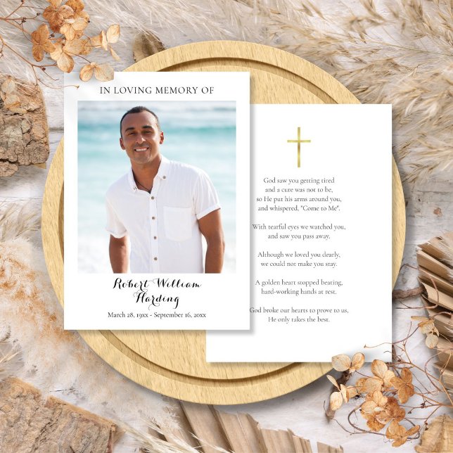 Foto Begravning Sympati Minneshögtid Bönekort Inbjudningar (Photo Funeral Sympathy Memorial Prayer Cards)