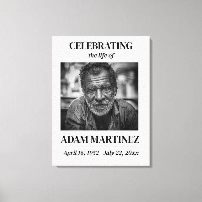 Foto Begravningsfirande Minneshögtid Minnesstund  Canvastryck (Framsida)