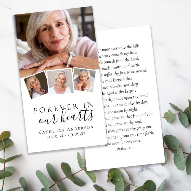 Foto-begravningskort för bön i våra hjärtan visitkort (Skapare uppladdad)