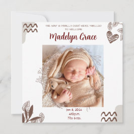 FOTO BEKÄNNELSEKORT FÖR BABY - ANPASSNINGSBAR JULKORT