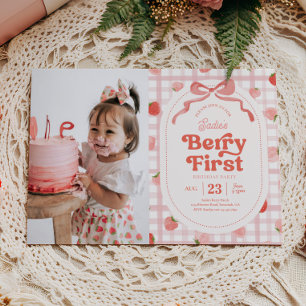 Foto Berry First Birthday-inbjudan Inbjudningar