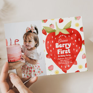 Foto Berry First Birthday-inbjudningar Inbjudningar