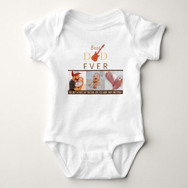 Foto Bild Bästa Pappa Någonsin Söt 1:a Fars Dag T Shirt (Framsida)