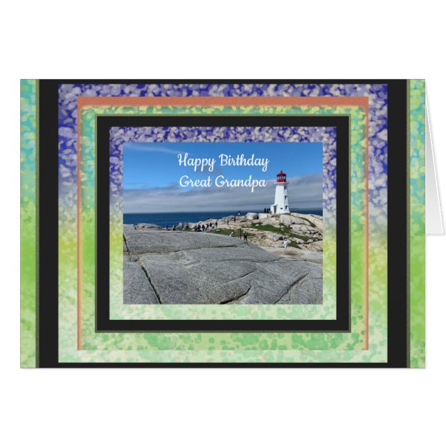 Foto Bilder för Underbart farfar-födelsedagskort Hälsningskort (Framsidan Horizontal)