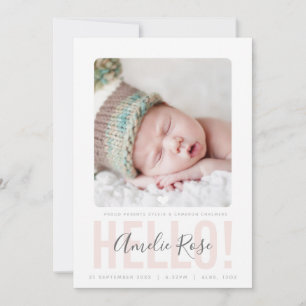 FOTO BIRTH ANNOUNCEMENT hej blek flicka rosa Meddelande