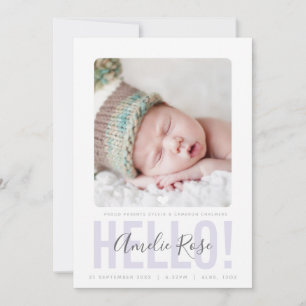 FOTO BIRTH ANNOUNCEMENT hej lila flicka Meddelande