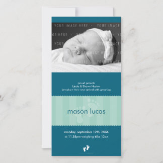 FOTO BIRTH ANNOUNCEMENT: lycklig fötter 9P Meddelande